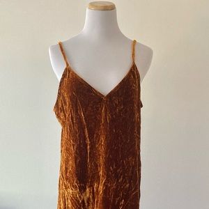 7 for all Mankind strap spaghetti velour dress
